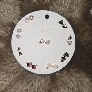 LOFT Gold and White Earring Set